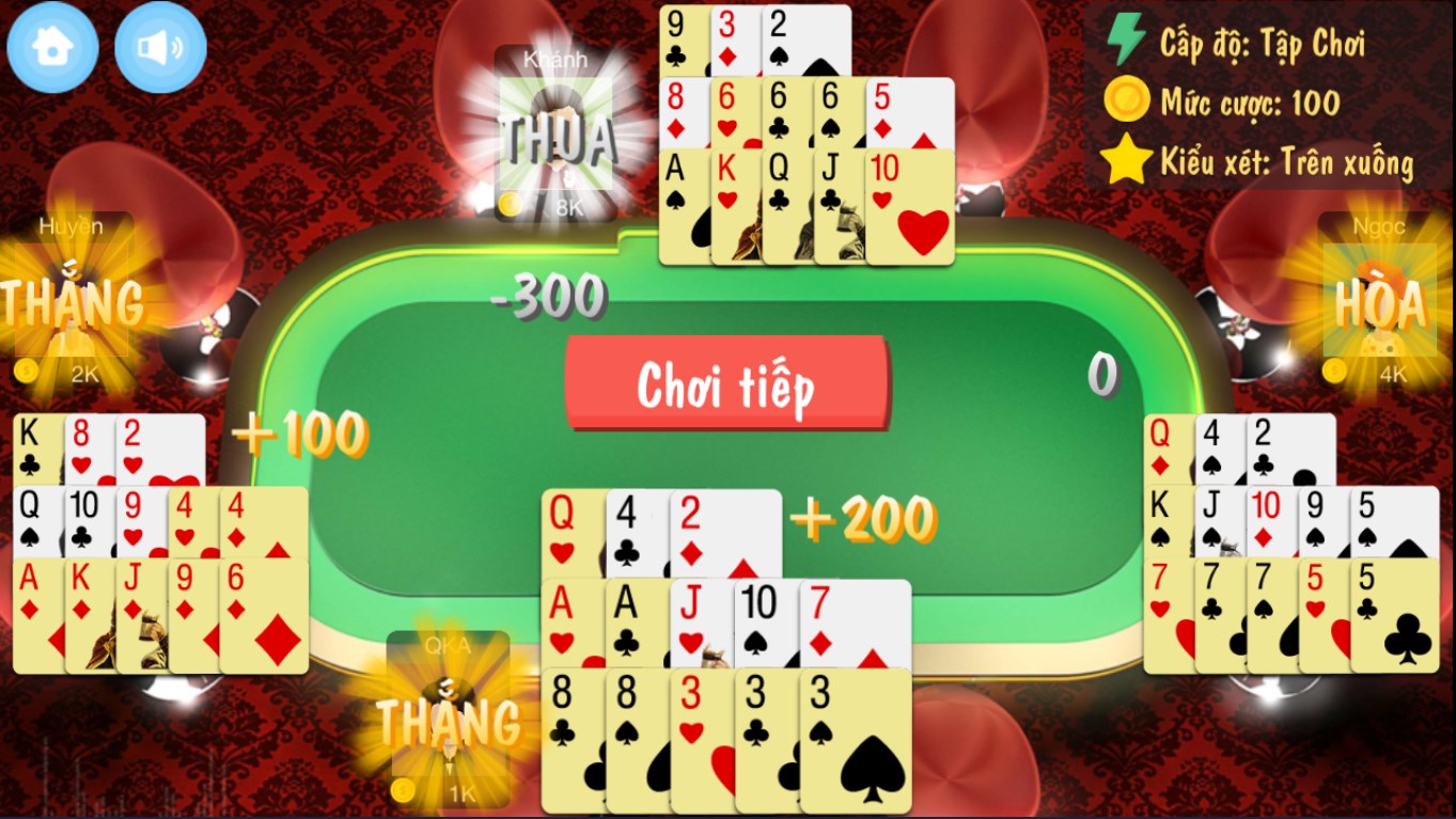 Cách xếp bài Mậu Binh theo chiến thuật tăng xác suất thắng 9 Bài chỉ có ba đôi thì nên áp dụng theo cách xếp bài Mậu Binh ba nơi